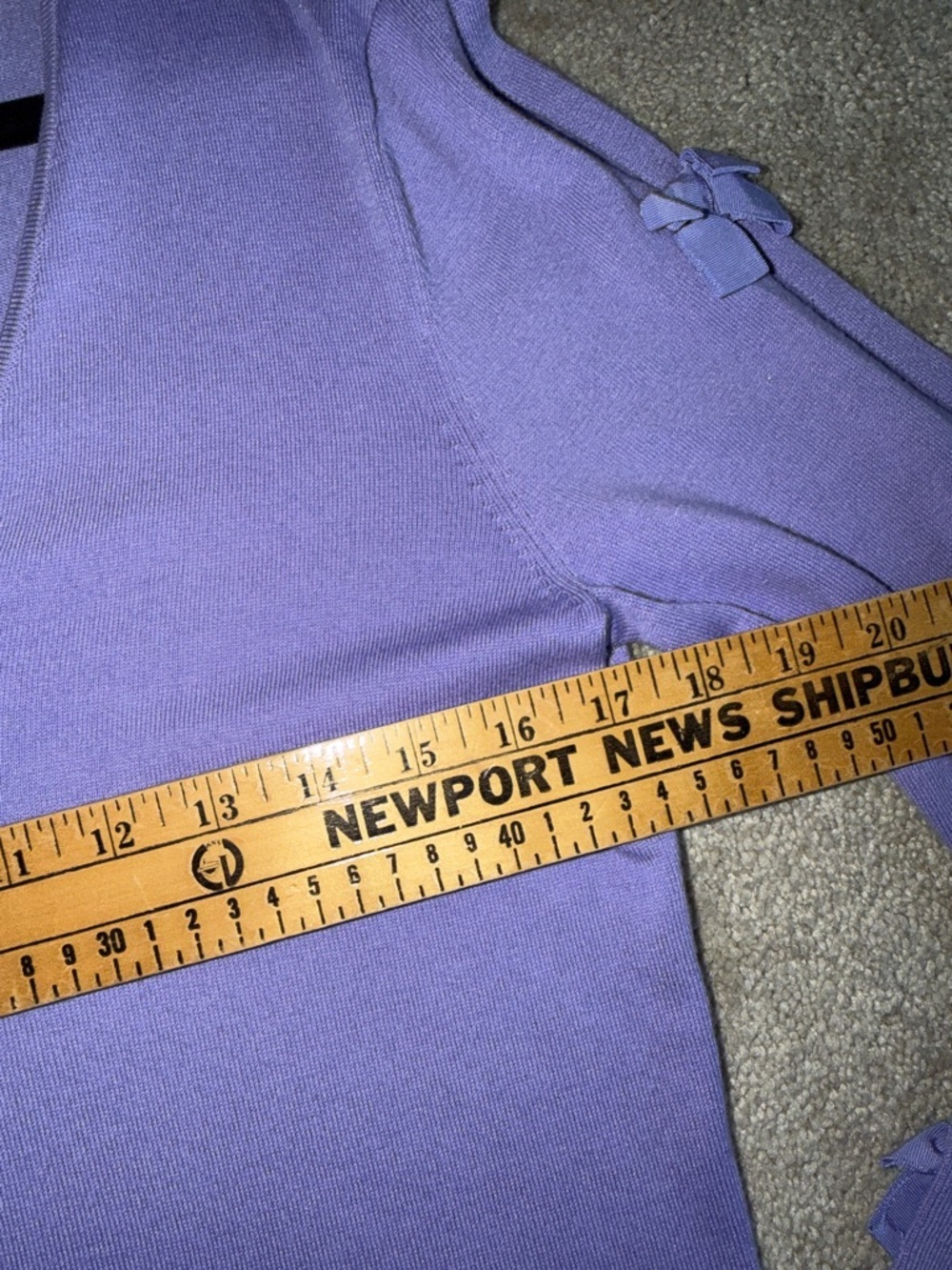 Lilly Pulitzer Edina V-Neck Sweater Color Sea Urchin Purple Size M - Picture 9 of 9